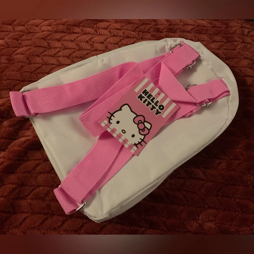 Sanrio Hello Kitty White Mini Backpack w/ Pink Straps - Picture 4 of 9